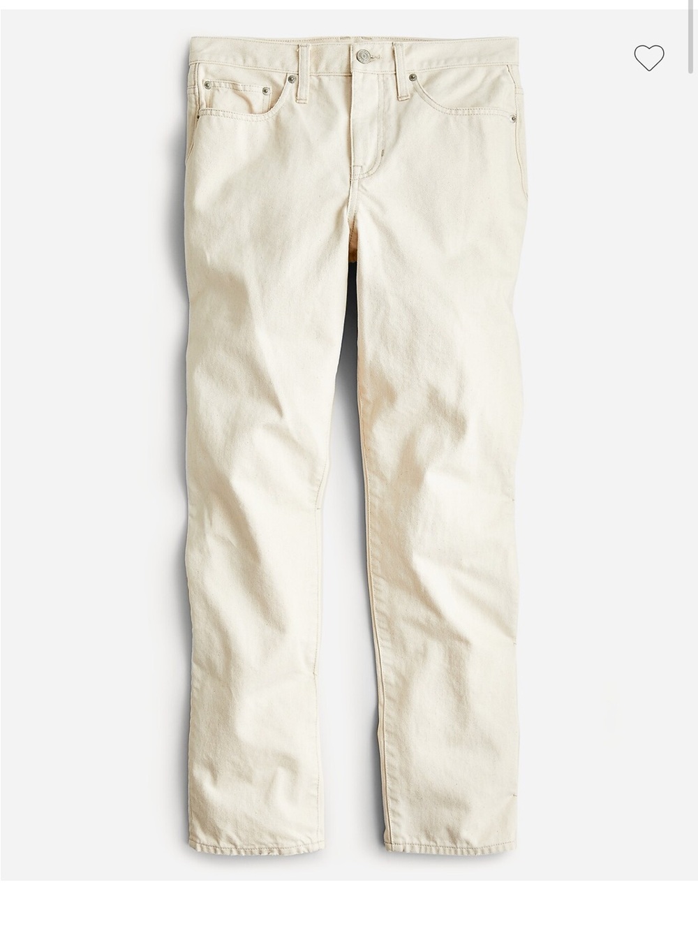 Jcrew high rise full length 90’s classic Straight Fit Canvas Jean in Ecru